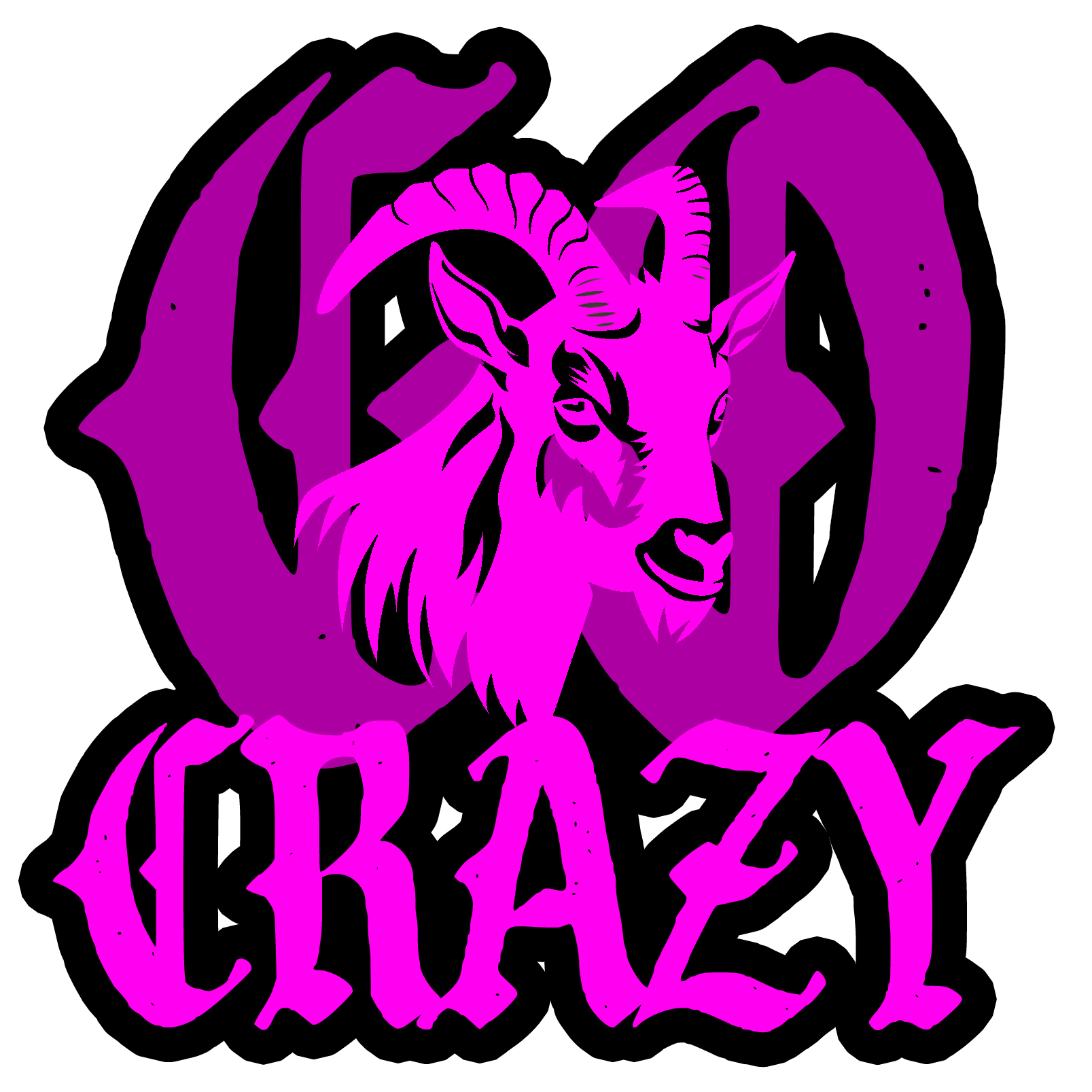 Pink 'Go Crazy' Sticker